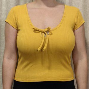 Yellow Front-Tie Top